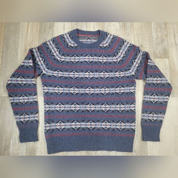 VINTAGE 100% WOOL HEAVYWHEIGHT j. crew christmas sweater women small - Picture 2 of 8